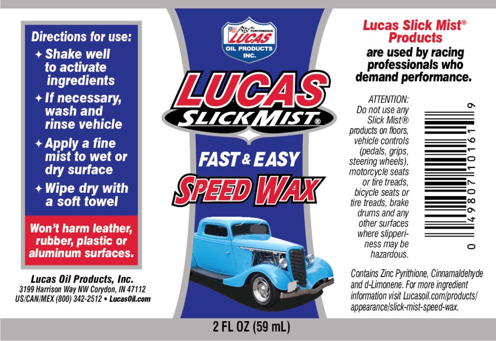 LUCAS OIL LUC10160-6 Slick Mist Speed Wax Case 6x24oz