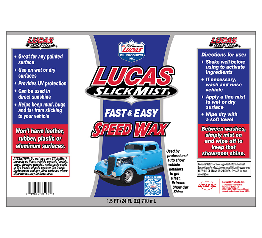 Slick Mist Speed Wax 24oz label