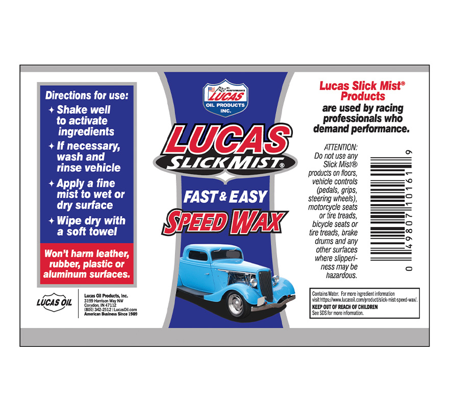 Slick Mist Speed Wax 2oz label