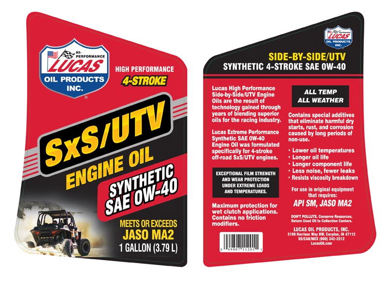 SxS Syn 0W-40 - Gallon (Label)
