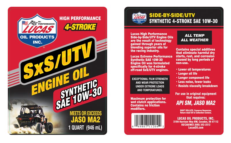 SxS Syn 10W-30 - Quart (Label)