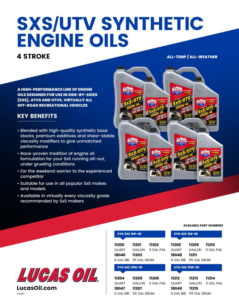 SxS Synthetic Engine Oils Flyer