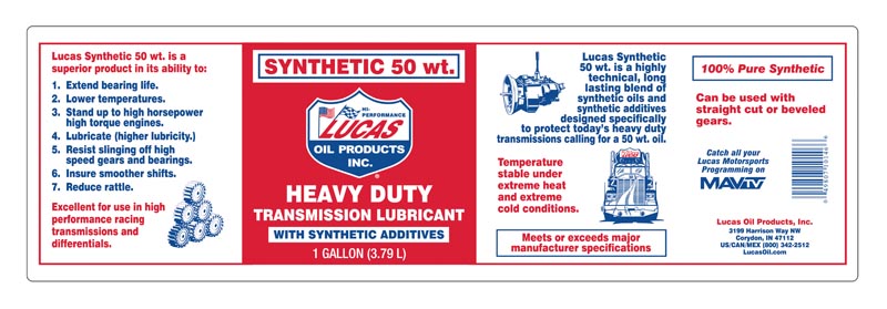 Synthetic 50WT Trans Lube - Gallon (Label)