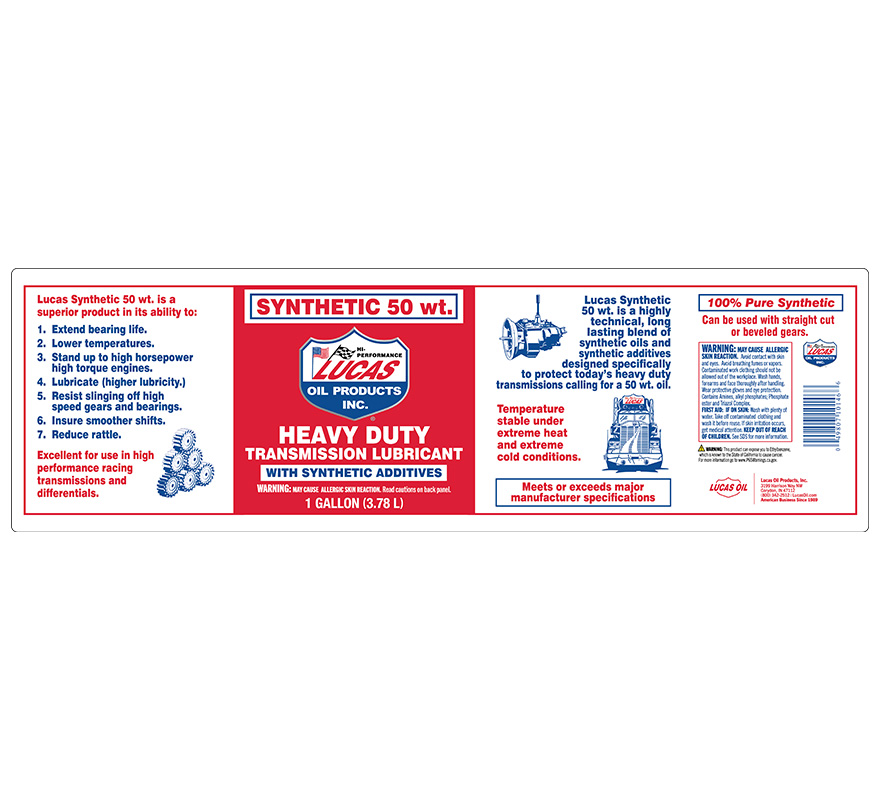 Synthetic 50WT Trans Lube - Gallon (Label)