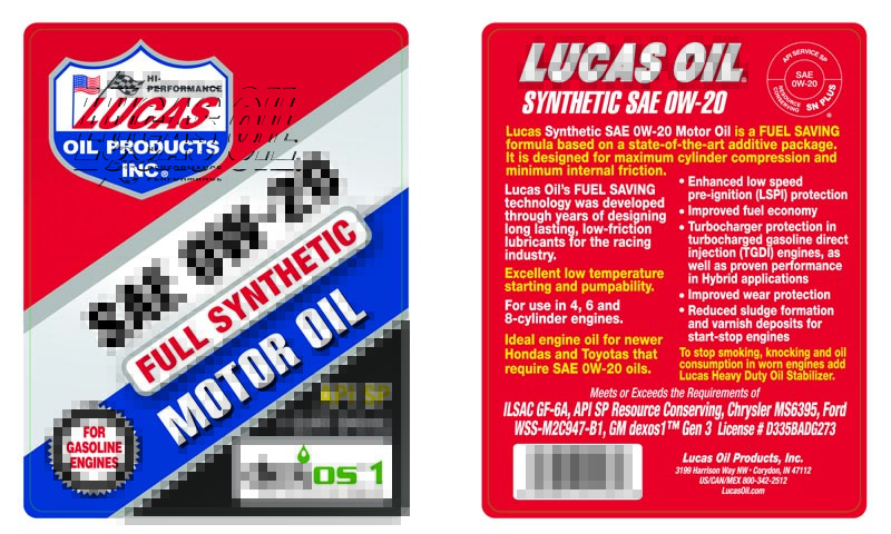 Syn 0W-20 Motor Oil - Quart (Label)