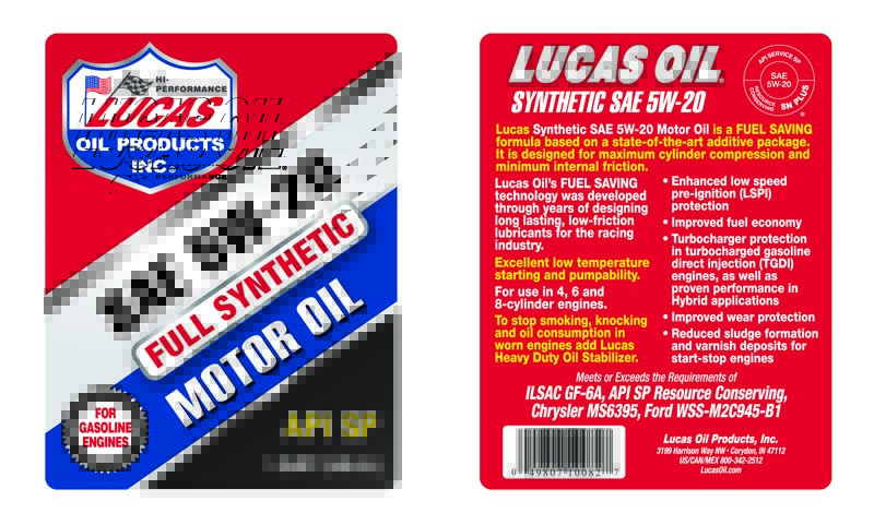 Syn 5W-20 Motor Oil - Quart (Label)