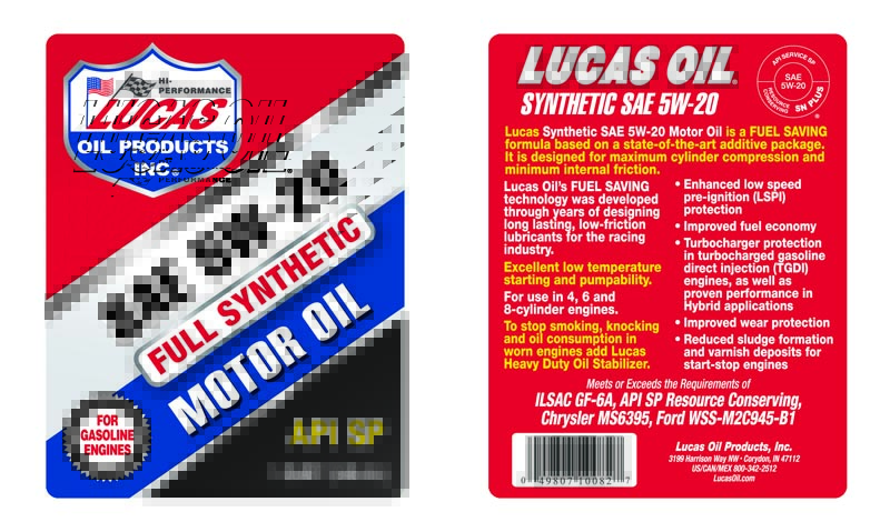 Syn 5W-20 Motor Oil - Quart (Label)