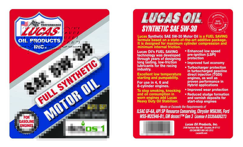 Syn 5W-30 Motor Oil - Quart (Label)