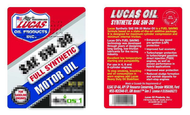 Syn 5W-30 Motor Oil - Quart (Label)