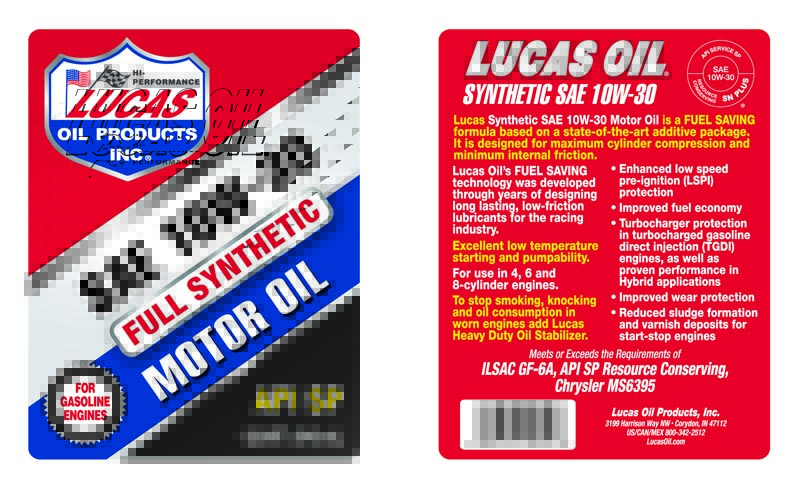 Syn 10W-30 Motor Oil - Quart (Label)