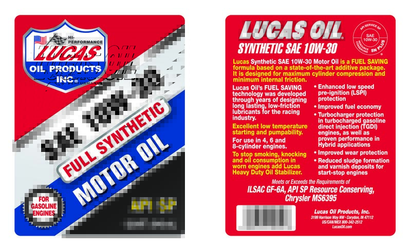 Syn 10W-30 Motor Oil - Quart (Label)