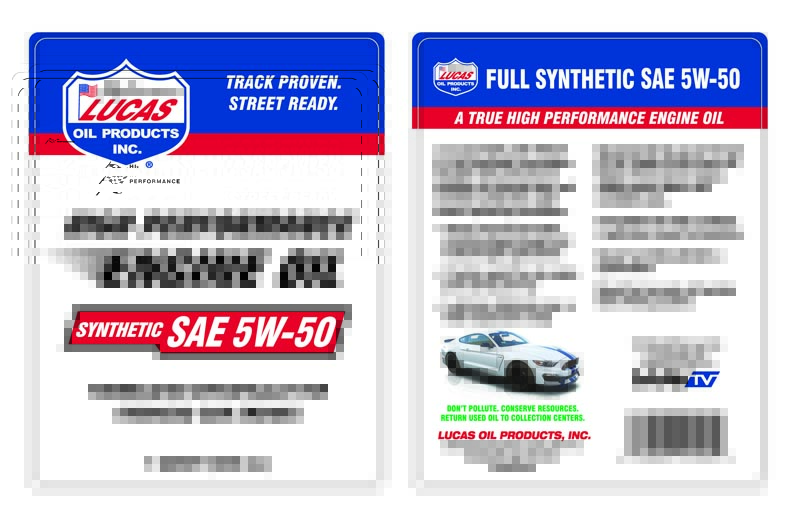 Syn 5W-50 Motor Oil - Quart (Label)