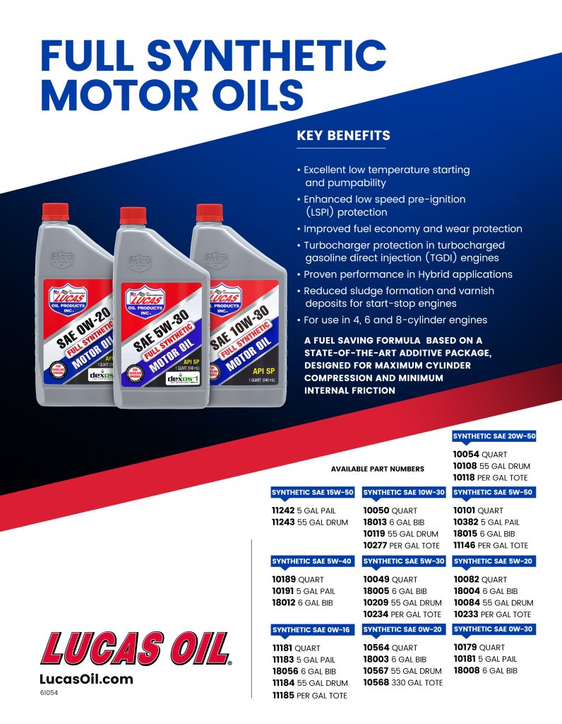 Lucas Oil 10049 SAE 5W-30 Synthetic Motor Oil - 1 Quart