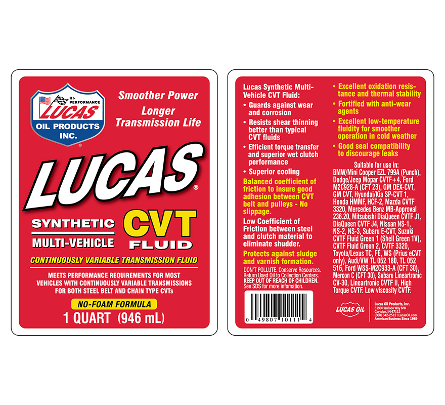 Synthetic Multi-Vehicle CVT Fluid - Quart (Label)