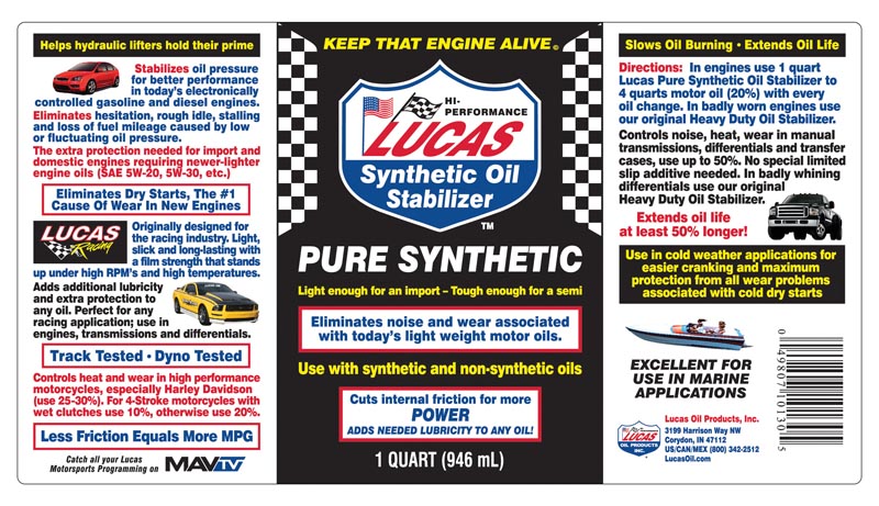 Pure Synthetic Oil Stabilizer - 32oz (Label)