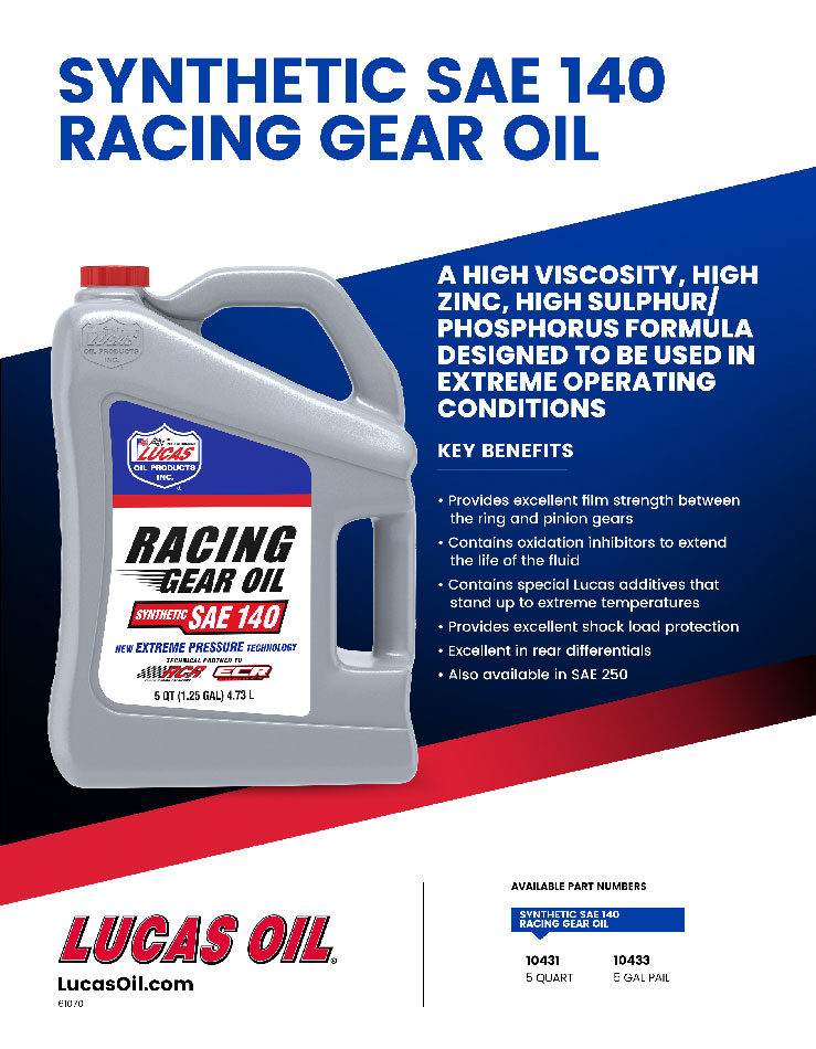 Synthetic SAE 140 Racing Gear Oil flyer