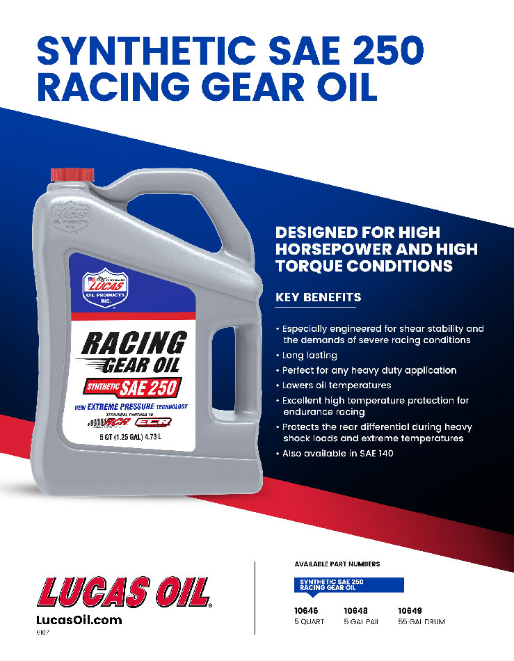 Synthetic SAE 250 Racing Gear Oil flyer