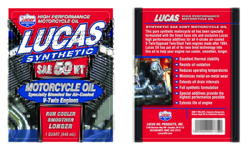 Synthetic 50WT Motorcycle Oil - Quart (Label)