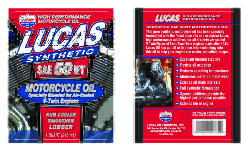 Synthetic 50WT Motorcycle Oil - Quart (Label)