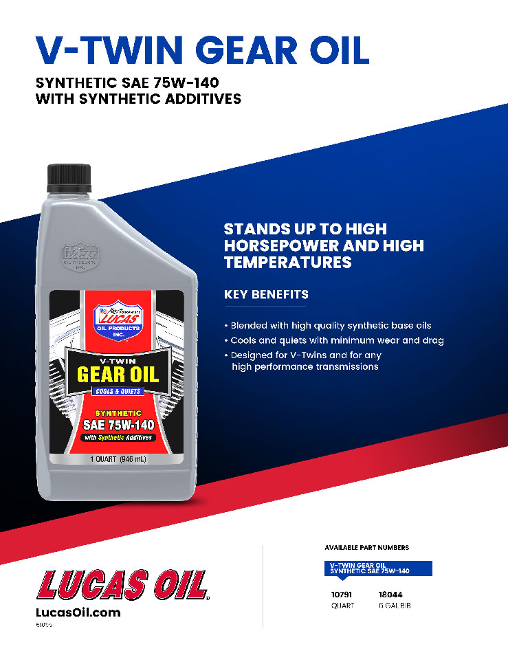 Synthetic SAE 75W-140 V-Twin Gear Oil flyer