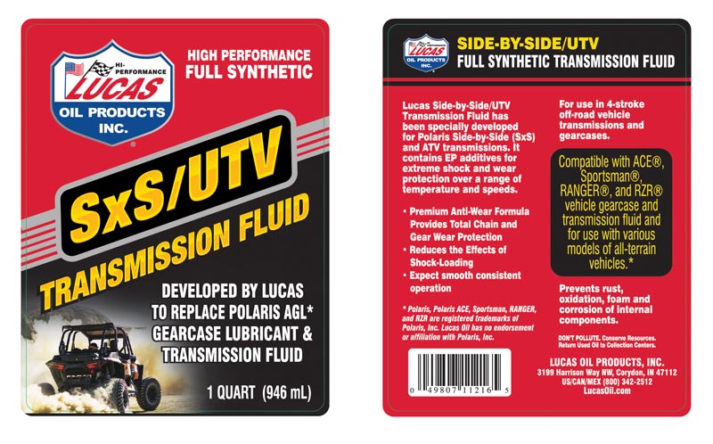 SxS Tranmission Fluid - Quart (Label)