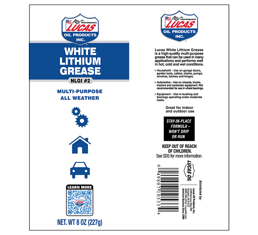 White Lithium Grease 8oz label