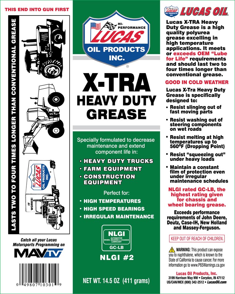 X-TRA Heavy Duty Grease 14oz label
