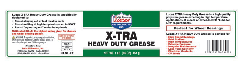 X-TRA Heavy Duty Grease 1lb tub table