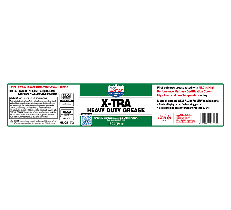 X-TRA Heavy Duty Grease 1lb tub table