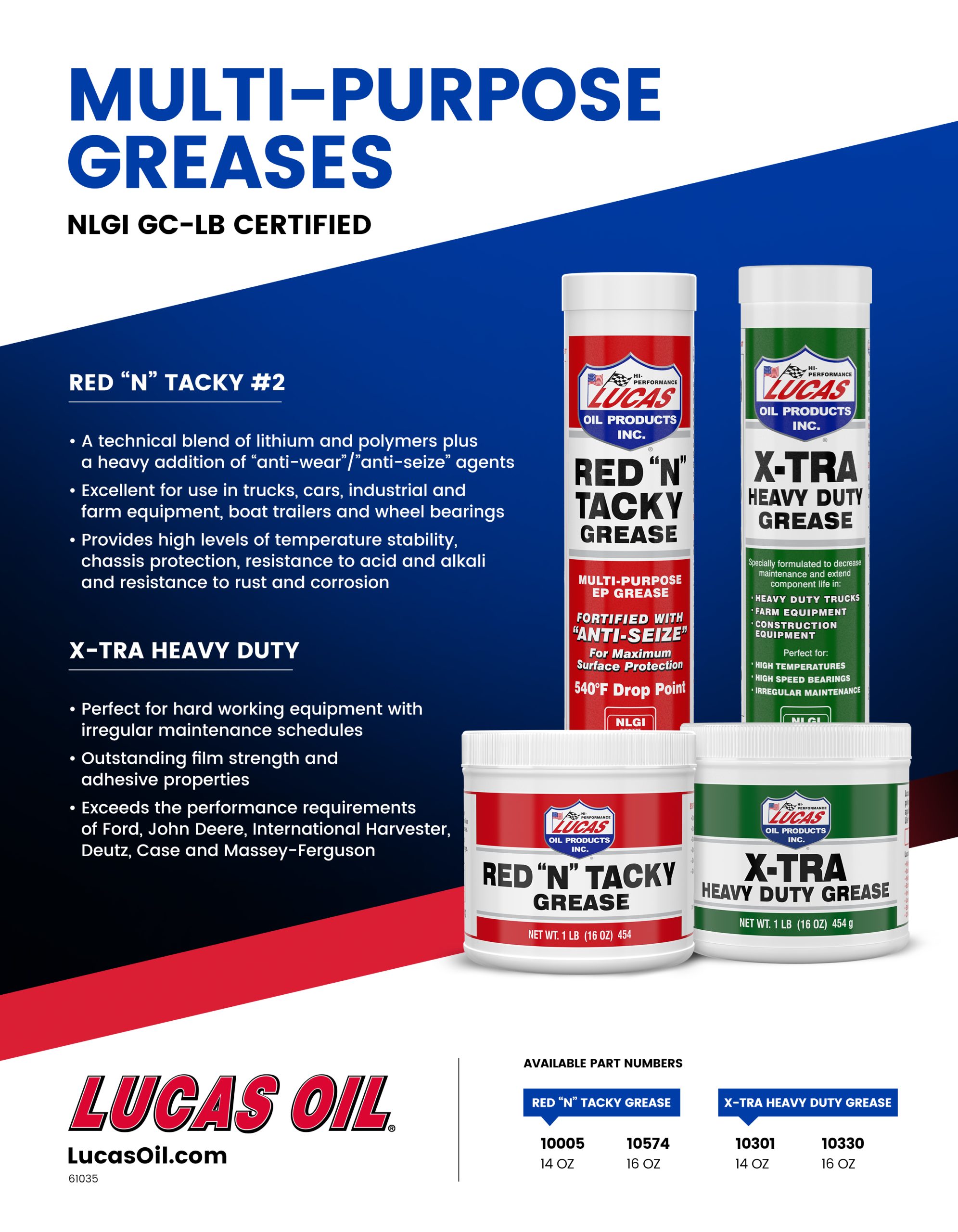 XTRA Heavy Duty Grease Lucas Oil Products, Inc. Keep That Engine
