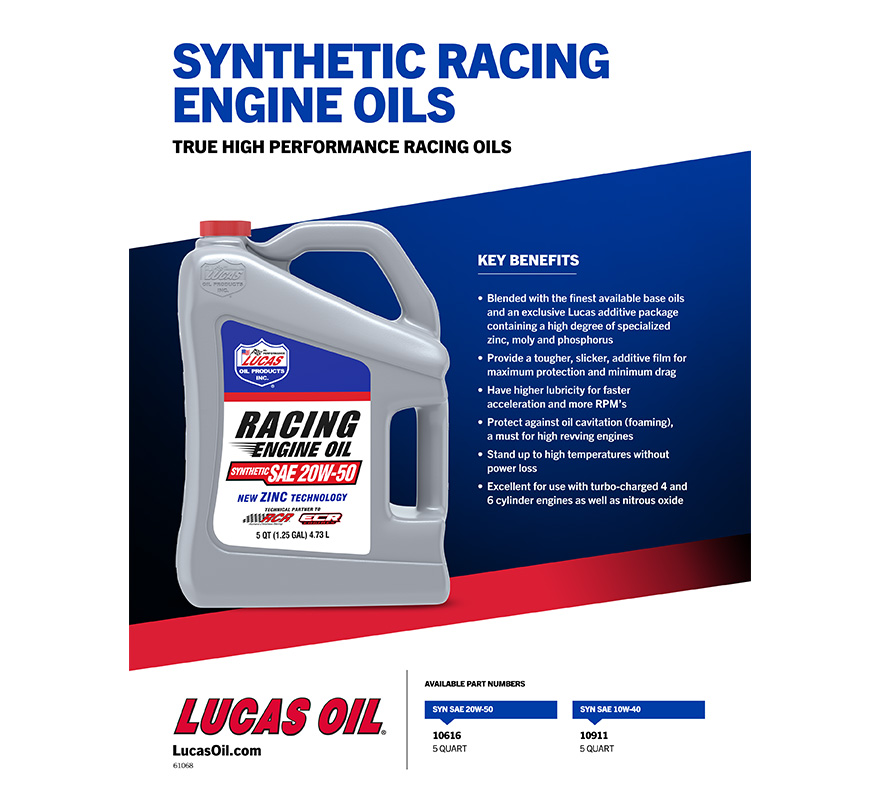Synthetic Racing Only Motor Oil Flyer